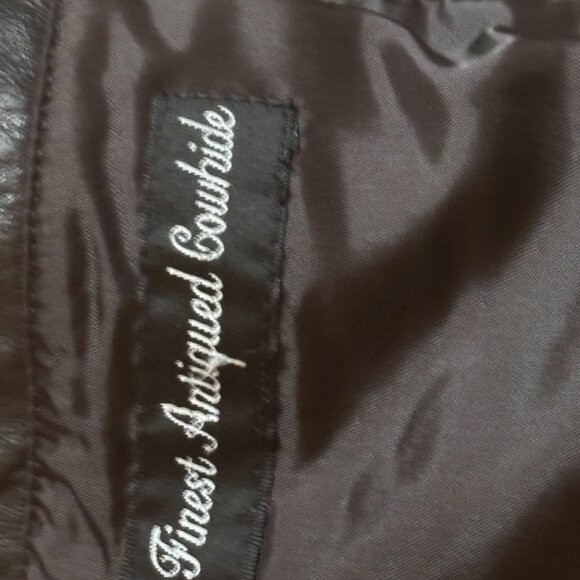 dark brown genuine leather bomber jacket - Picture 5 of 6